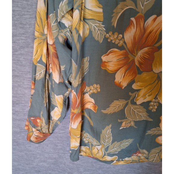 Tommy Bahama Shirt Womens Medium Tropical Floral Button Up Long Sleeve Blouse - Picture 5 of 10